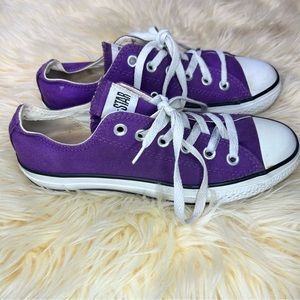 Youth/Kids Purple White Shoes Converse Chuck Taylor All Star Low Sneaker Size 5